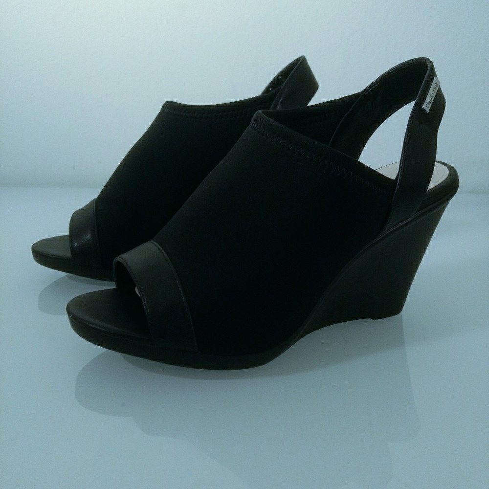 Calvin Klein open toe wedge heels